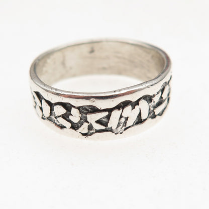 Bell Trading Post 925 Sterling Silver Vintage Nugget Oxidized Band Ring Size 8