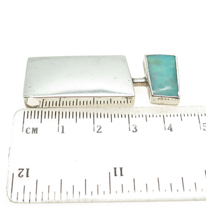 JERAMIE 925 Sterling Silver Vintage Real Opal Modernist Slide Pendant