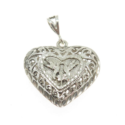 CHAPAL ZENRAY 925 Sterling Silver Vintage Ornate Heart Pendant