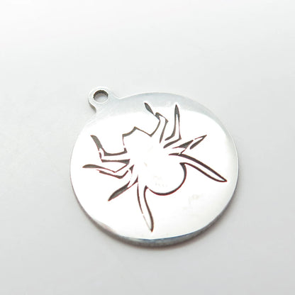 925 Sterling Silver USA Two In Town Spider Charm Pendant