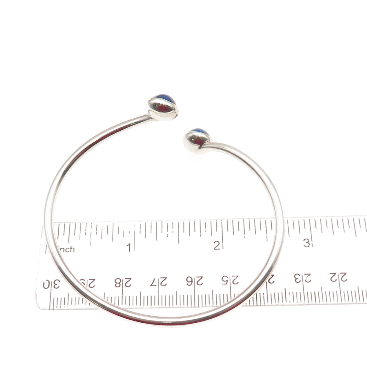 N.E. FROM 925S Sterling Vintage Lab-Created Sapphire Adjustable Bracelet 7"