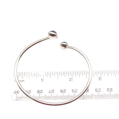 N.E. FROM 925S Sterling Vintage Lab-Created Sapphire Adjustable Bracelet 7"