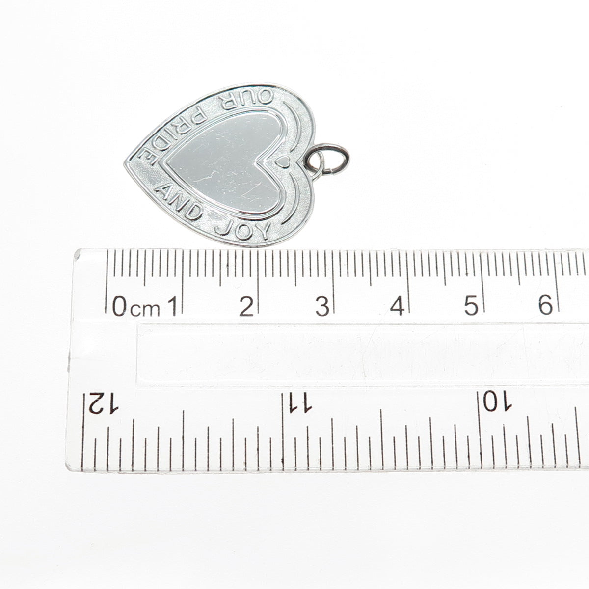 925 Sterling Silver Vintage Our Pride And Joy Heart Charm Pendant