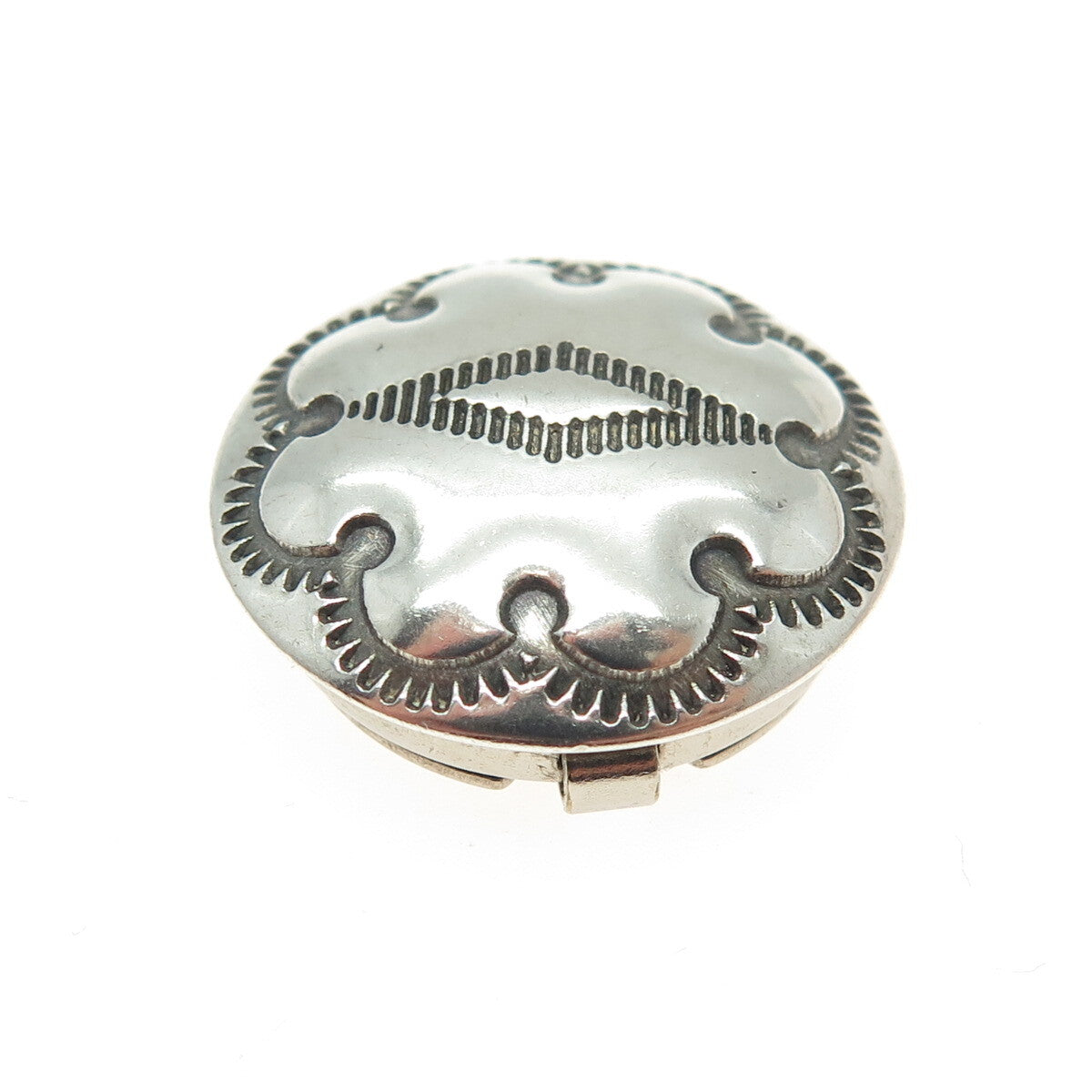 Old Pawn Hopi Sterling Silver Vintage Southwestern Concho Tribal Clip Button
