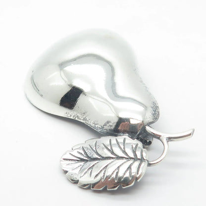925 Sterling Silver Vintage Mexico Pear Pin Brooch