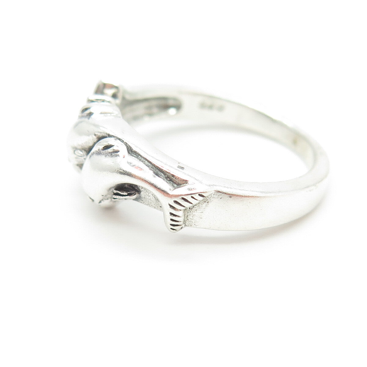 925 Sterling Silver Vintage Friendly Dolphin & Star Ring Size 6.75