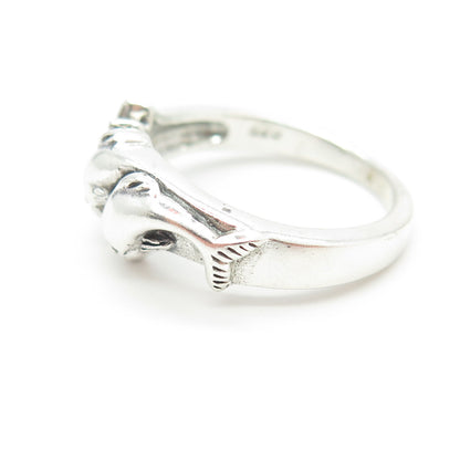 925 Sterling Silver Vintage Friendly Dolphin & Star Ring Size 6.75