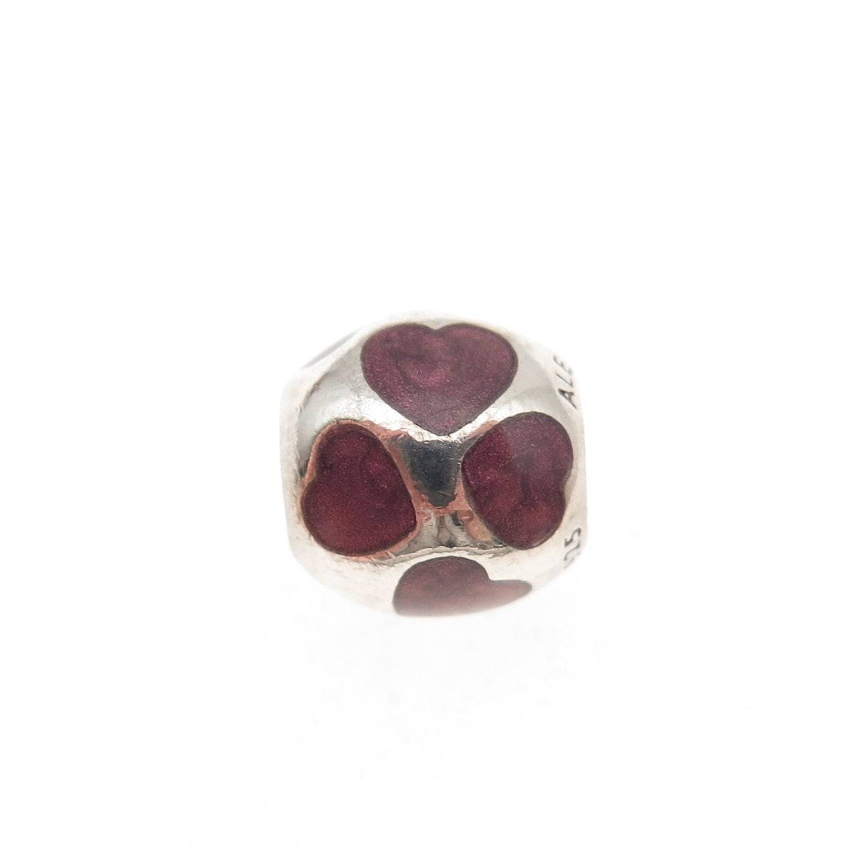 Pandora 925 Sterling Silver Enamel Love You Slide Bead Charm