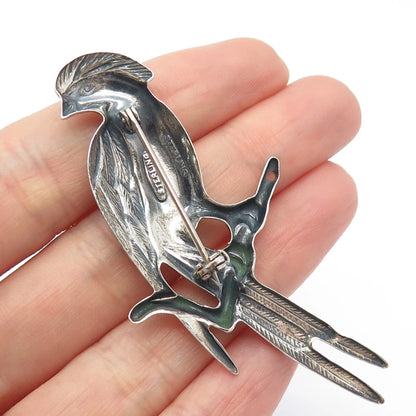 925 Sterling Silver Vintage Parrot Bird Pin Brooch