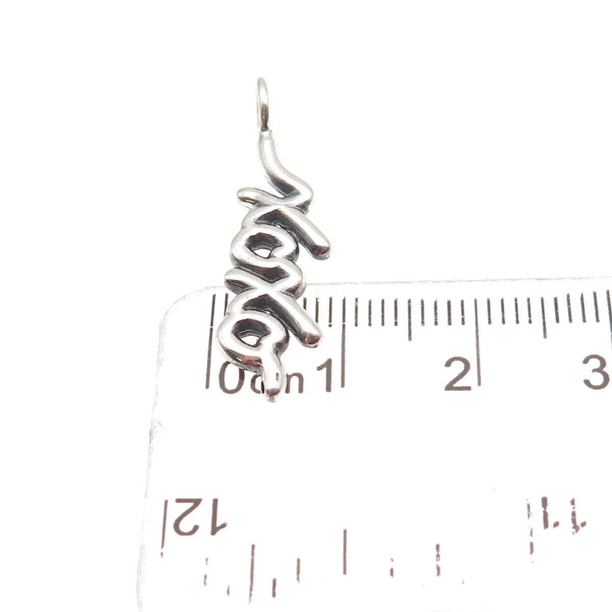 925 Sterling Silver Vintage XOXO Hugs & Kisses Oxidized Charm Pendant