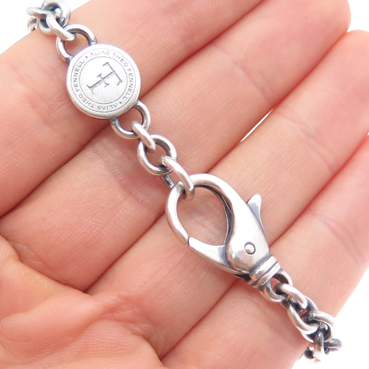 Theo Fennell Sterling Silver Vintage London Leo Zodiac Oxidized Bracelet 6.25"