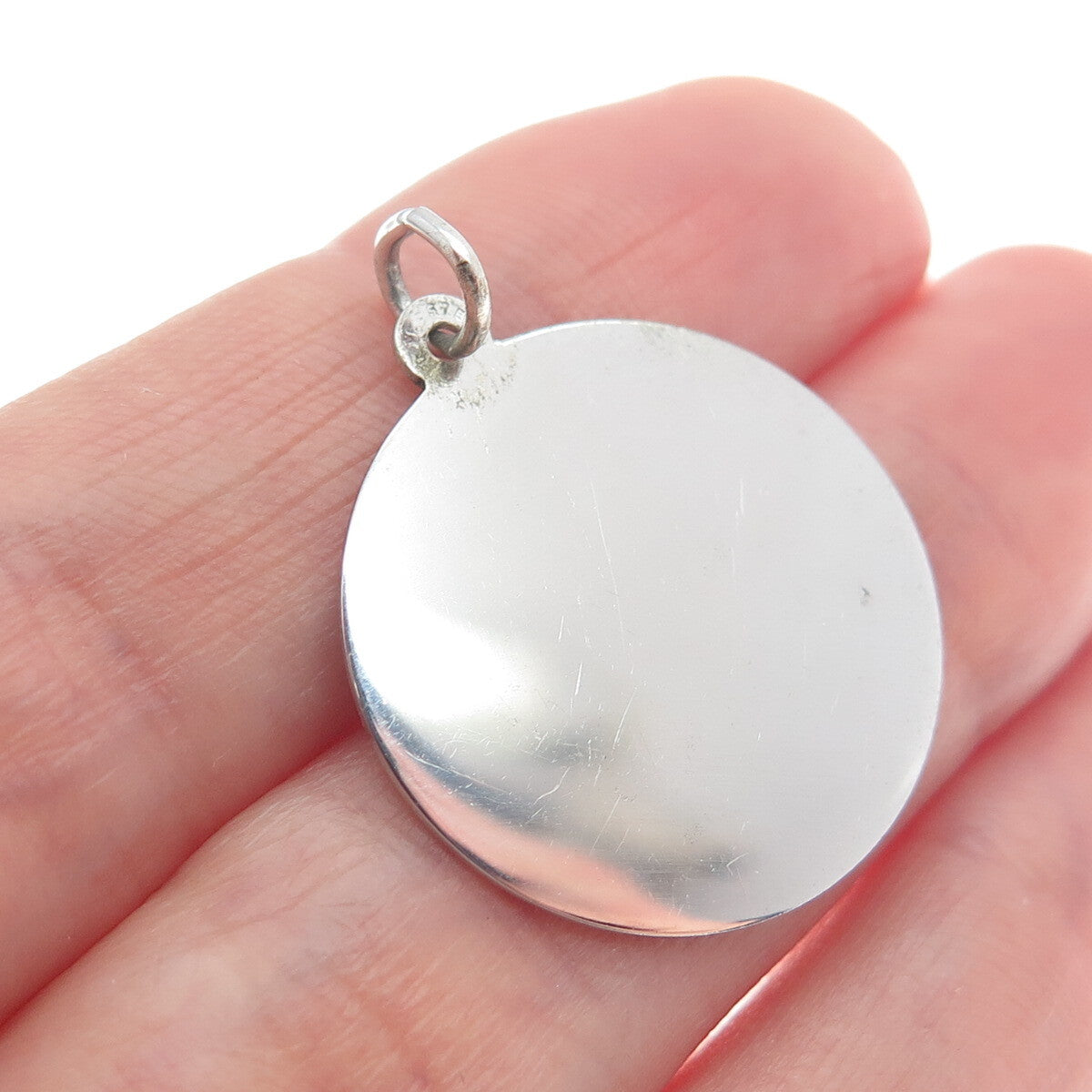 REMBRANDT RJL 925 Sterling Silver Vintage Paradise Island Round Charm Pendant