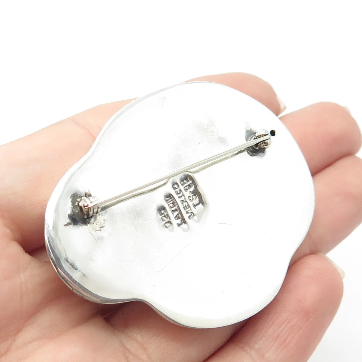 925 Sterling Silver Vintage Mexico Ribbed Pin Brooch