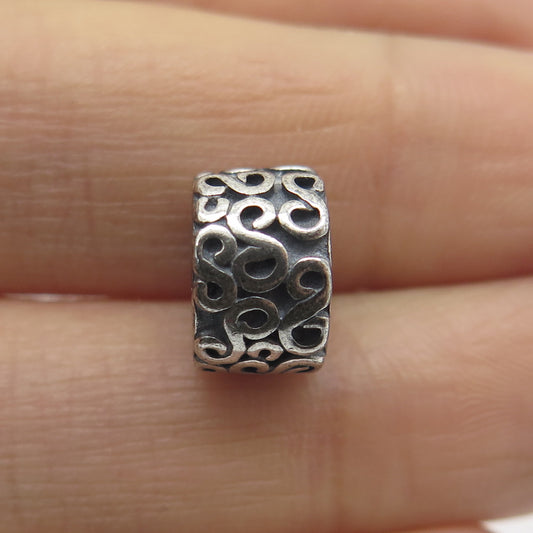 PANDORA 925 Sterling Silver Swirl Clip Bead Charm