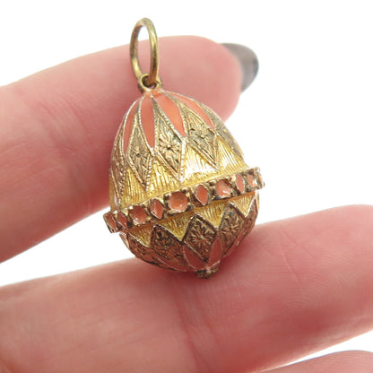 RAFKA Retired 925 Sterling Silver Vermeil Enamel Royal Easter Egg Charm Pendant