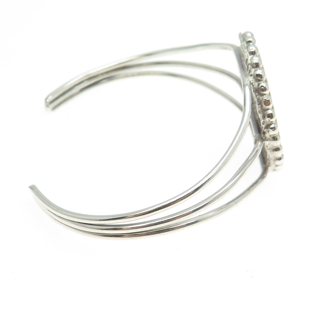 925 Sterling Silver Vintage Southwestern Adjustable Cuff Bracelet 6.5"