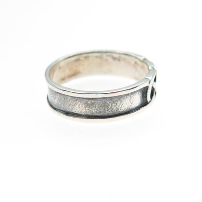 925 Sterling Silver Vintage Celtic Knot Oxidized Band Ring Size 7.75