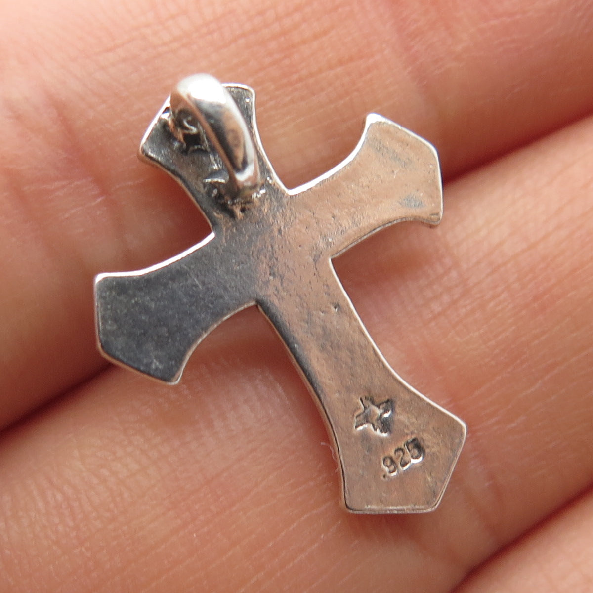 SUNWEST 925 Sterling Silver Vintage Cross Religious Oxidized Pendant