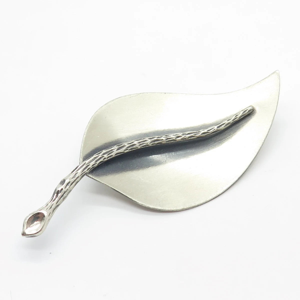 925 Sterling Silver Vintage BEAU Leaf Pin Brooch