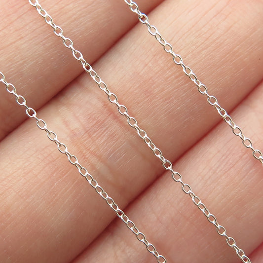 925 Sterling Silver Cable Chain Necklace 16"