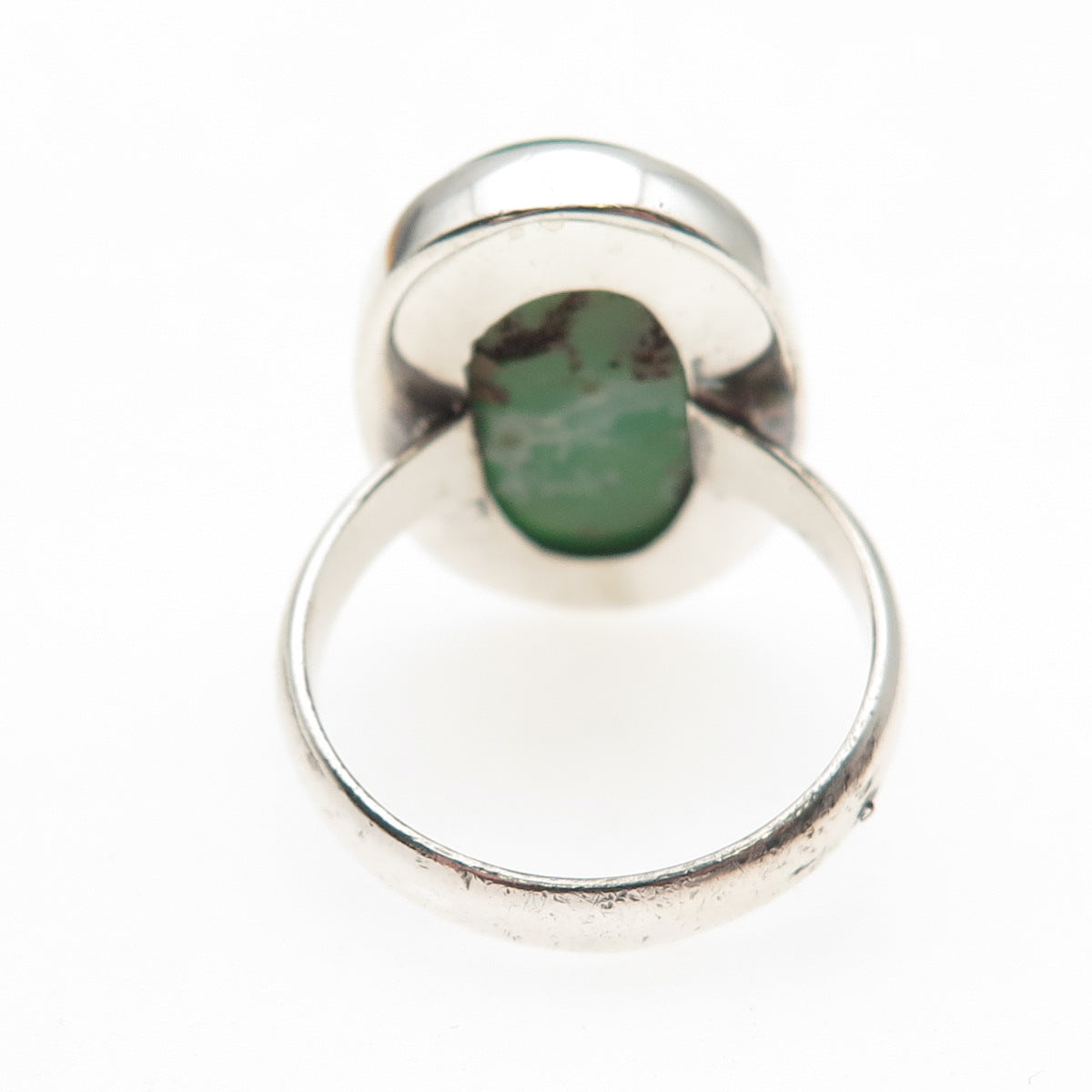 925 Sterling Silver Vintage Real Cabochon Chrysoprase Ring Size 7.25