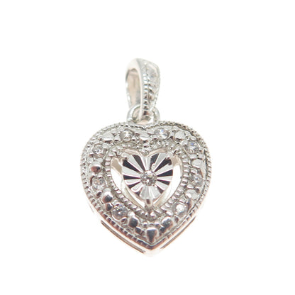 HAN 925 Sterling Silver C Z Heart Pendant
