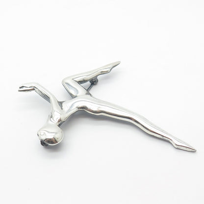 925 Sterling Silver Vintage Mexico Nude Woman Silhouette Pin Brooch