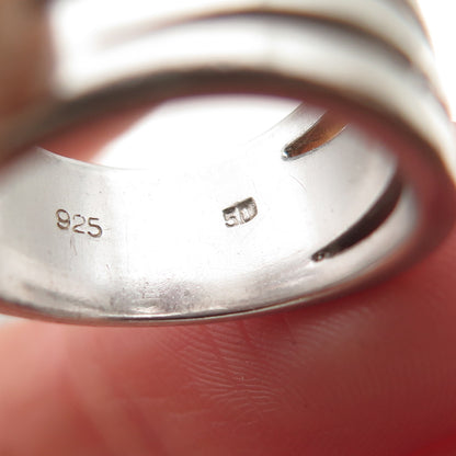 925 Sterling Silver Round-Cut C Z Multi-Row Ring Size 5.5