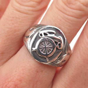 925 Sterling Silver Antique WWII US Army Quartermaster Eagle Ring Size 9