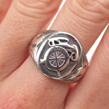 925 Sterling Silver Antique WWII US Army Quartermaster Eagle Ring Size 9