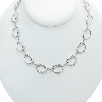 B. A. BALLOU & CO. Sterling Silver Antique Art Deco Love Knot Chain Necklace 15"