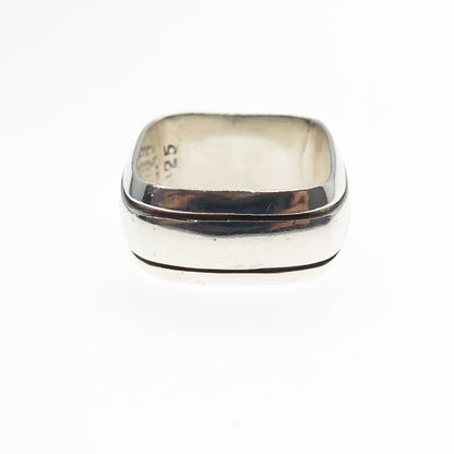 925 Sterling Silver Vintage Mexico Modernist Band Ring Size 7.25