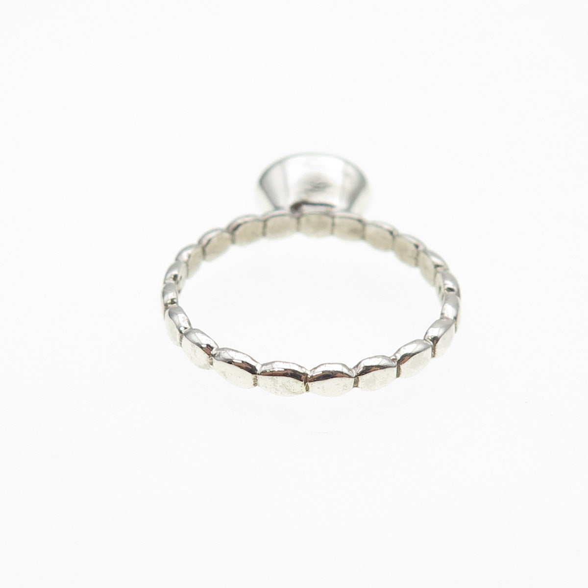 925 Sterling Silver Vintage Real Oval-Cut Amethyst Bubble Ring Size 7