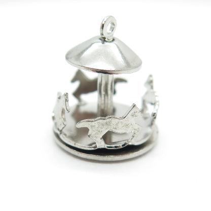 PAYE & BAKER 925 Sterling Silver Antique Art Deco Carousel 3D Pendant