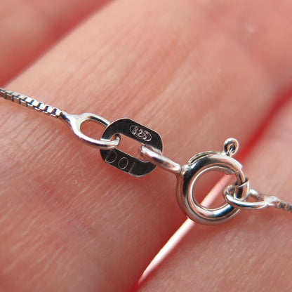 925 Sterling Silver Round-Cut C Z Letter L Initial Box Chain Necklace 18"