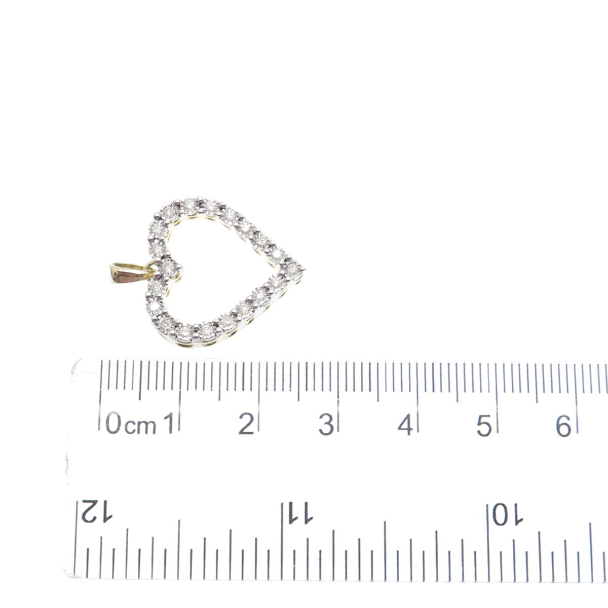 925 Sterling Silver Gold Plated Real Diamond Heart Minimalist Charm Pendant