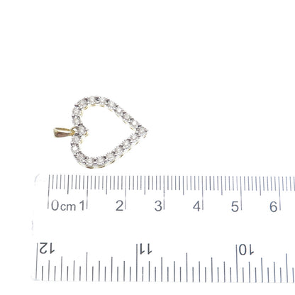 925 Sterling Silver Gold Plated Real Diamond Heart Minimalist Charm Pendant