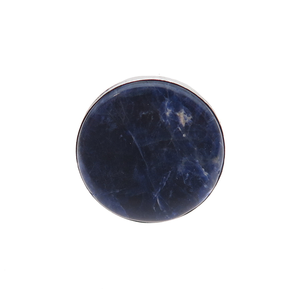 925 Sterling Silver Vintage Israel Real Sodalite Modernist Ring Size 5