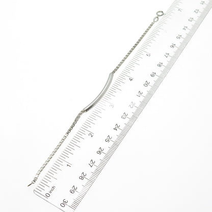 925 Sterling Silver Vintage Italy ID Bar Box Link Bracelet 6.25"