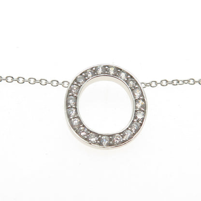 925 Sterling Silver C Z Letter "O" Initial Rolo Chain Necklace 18-20"
