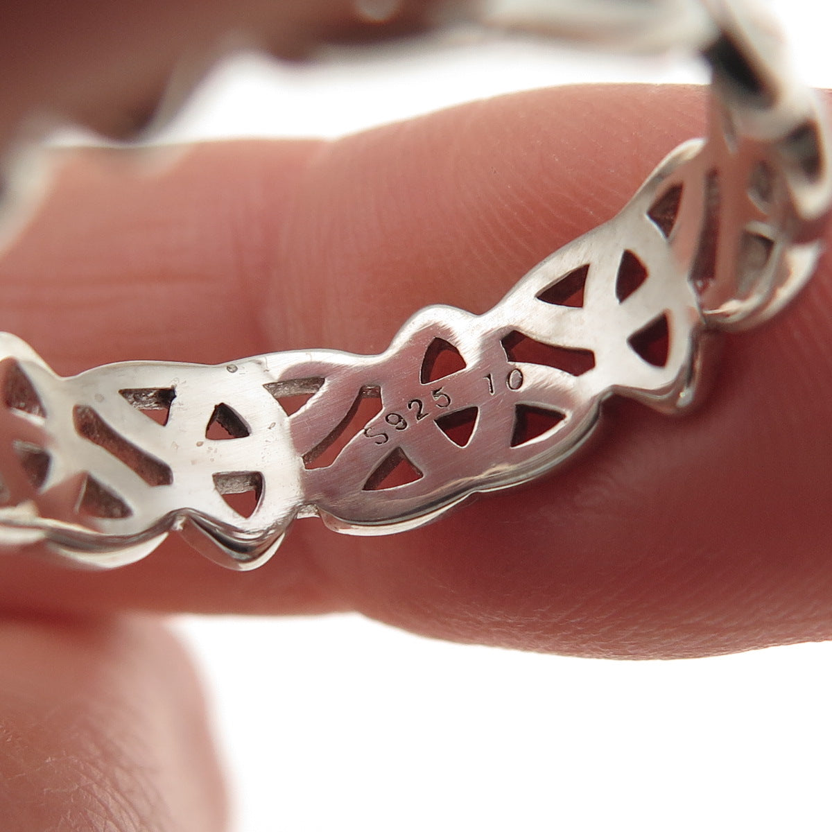 925 Sterling Silver Vintage Celtic Trinity Knot Band Ring Size 10.25