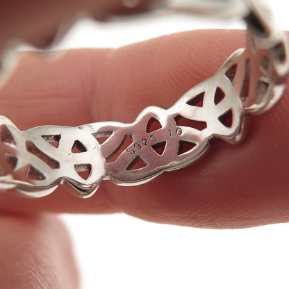 925 Sterling Silver Vintage Celtic Trinity Knot Band Ring Size 10.25