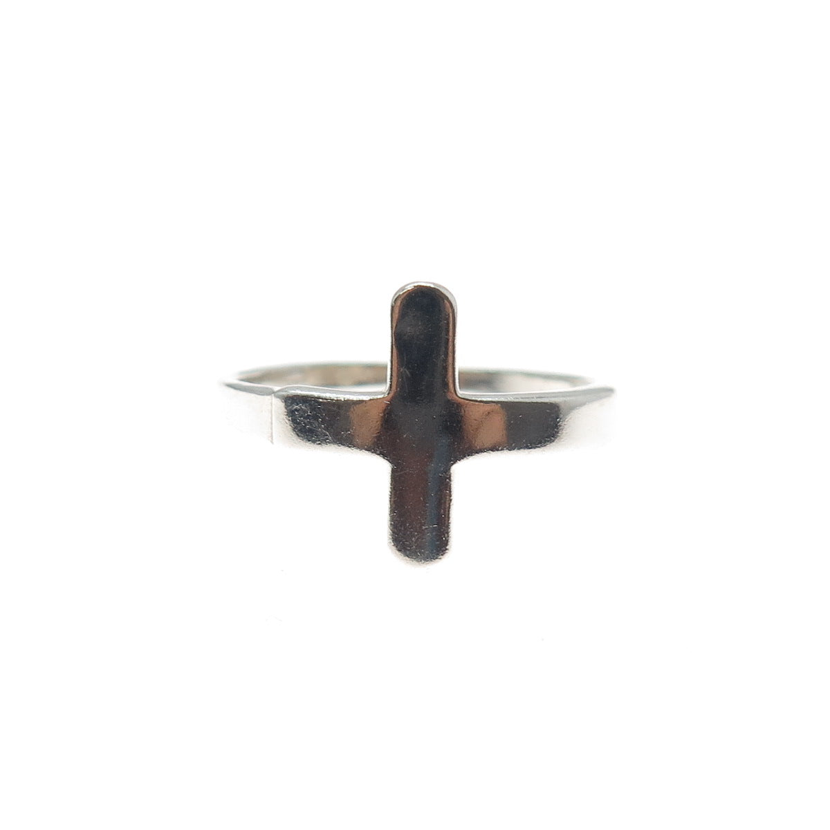 925 Sterling Silver Vintage Cross Ring Size 8