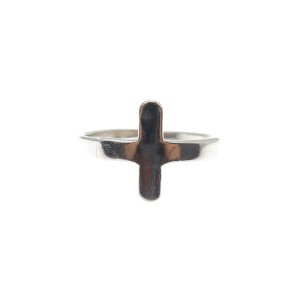 925 Sterling Silver Vintage Cross Ring Size 8