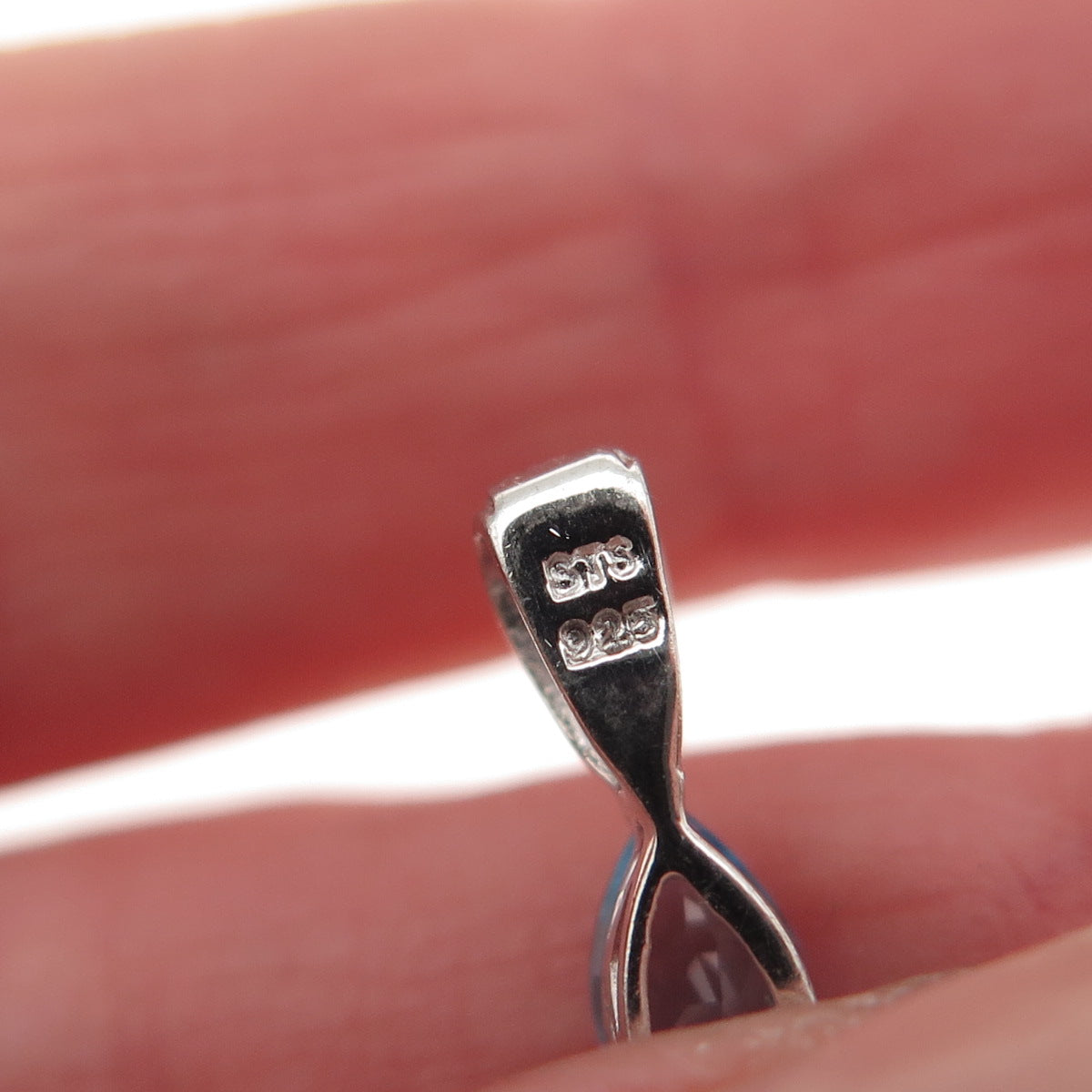 Chuck Clemency 925 Sterling Silver Real Oval & Pear-Cut Blue Topaz Mini Pendant