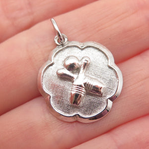 Rembrandt 925 Sterling Silver Vintage Bowling Ball & Pins Mini Charm Pendant