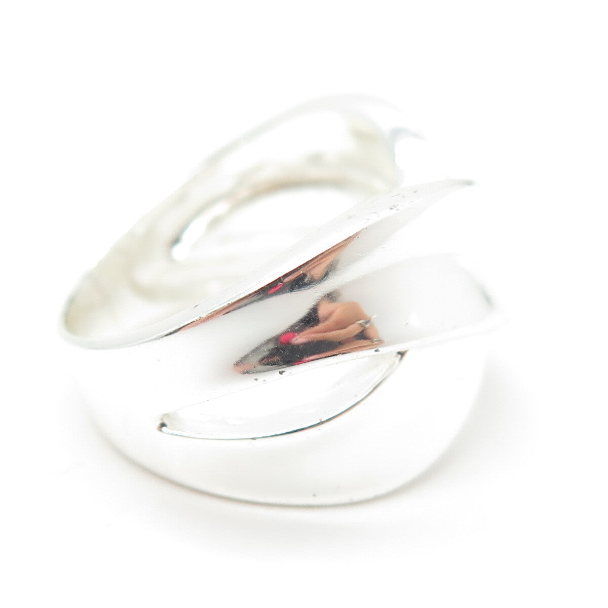 925 Sterling Silver Crossover Ring Size 7.25