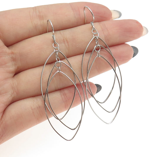 925 Sterling Silver Modernist Dangling Earrings