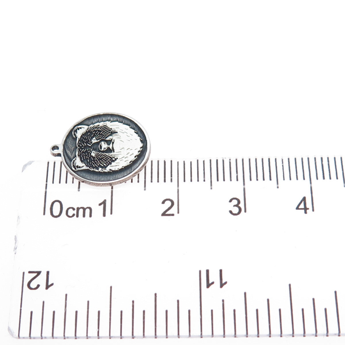 925 Sterling Silver Vintage Bear Oxidized Minimalist Charm Pendant