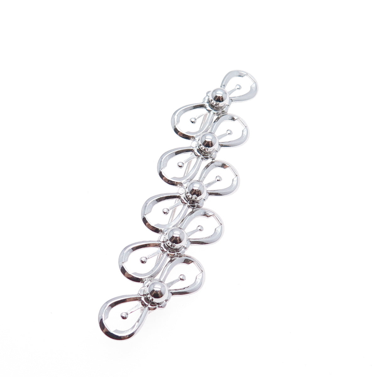 AMCO 925 Sterling Silver Vintage Flower Blossom Infinity Link Pin Brooch
